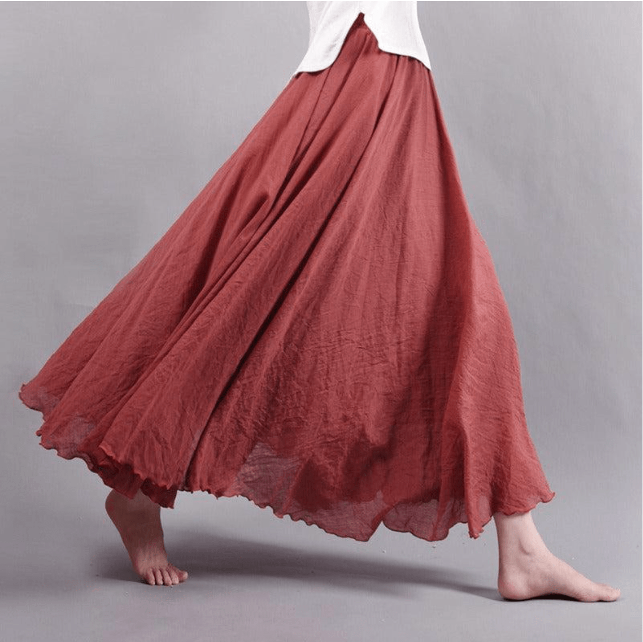 Long Linen Skirt A-Line Cut for Women | Ideal for Summer
