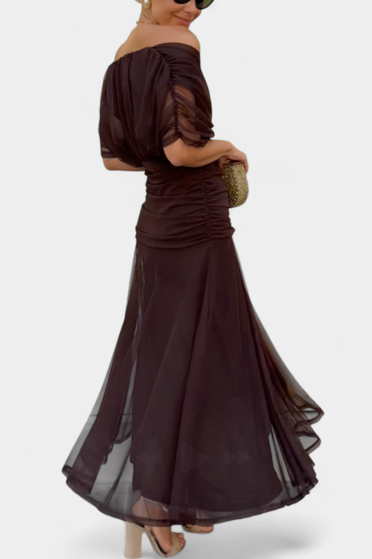 Elegant Dark Green Deep V-Neck Dress
