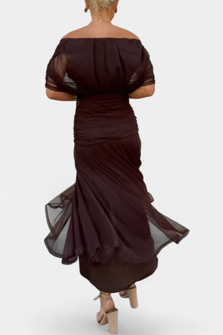 Elegant Dark Green Deep V-Neck Dress