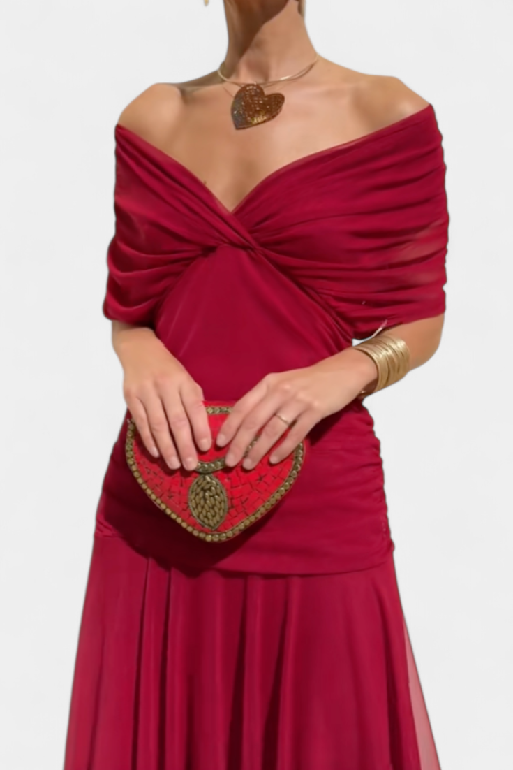 Elegant Dark Green Deep V-Neck Dress