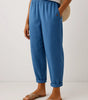 Wide-Leg Elastic Waist Linen Pants for Women