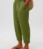 Wide-Leg Elastic Waist Linen Pants for Women