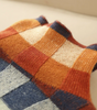 Oversized Checkered Sweater with High Neck for Women