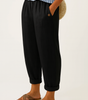 Wide-Leg Elastic Waist Linen Pants for Women