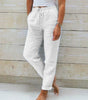 High-Waisted Casual Cotton and Linen Pants for Women