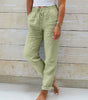 High-Waisted Casual Cotton and Linen Pants for Women