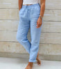 High-Waisted Casual Cotton and Linen Pants for Women