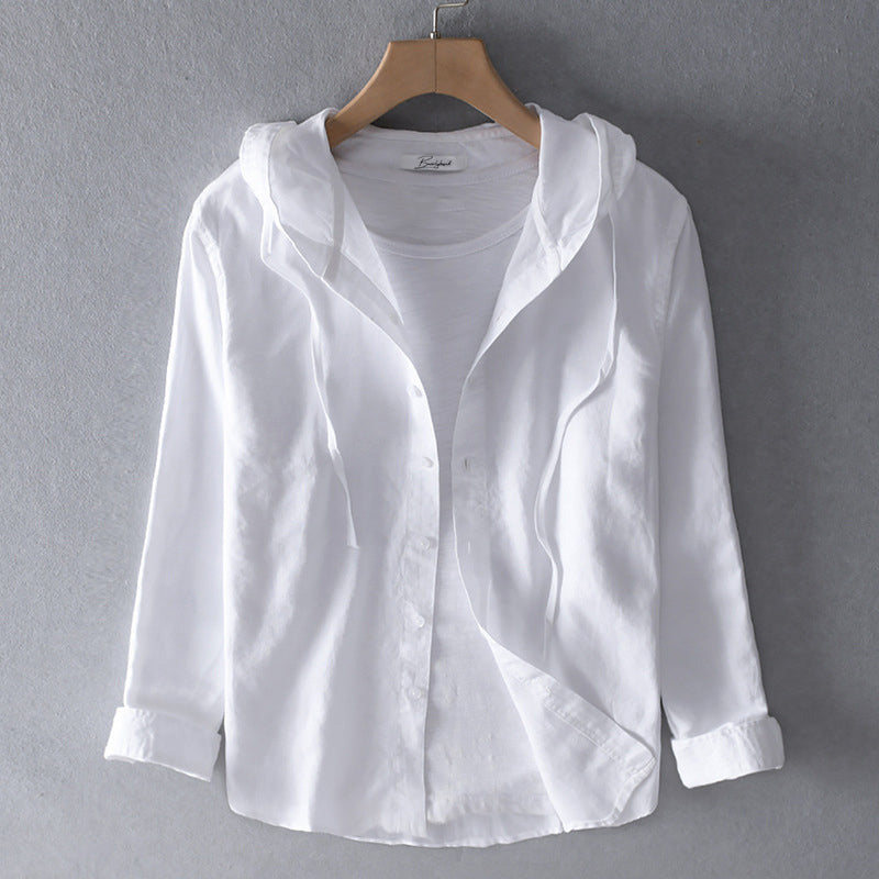 Long Linen Blouse with Hood for Women | Perfect for Spring