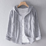 Long Linen Blouse with Hood for Women | Perfect for Spring