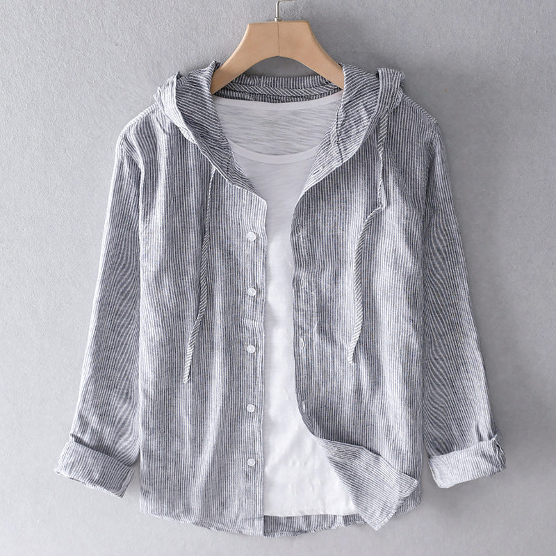 Long Linen Blouse with Hood for Women | Perfect for Spring