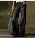 Wide-Leg Washed Mid-Rise Jeans for Women