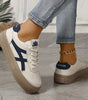 Comfortable City Sneakers with Thick Sole in Faux Leather for Women