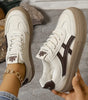 Comfortable City Sneakers with Thick Sole in Faux Leather for Women