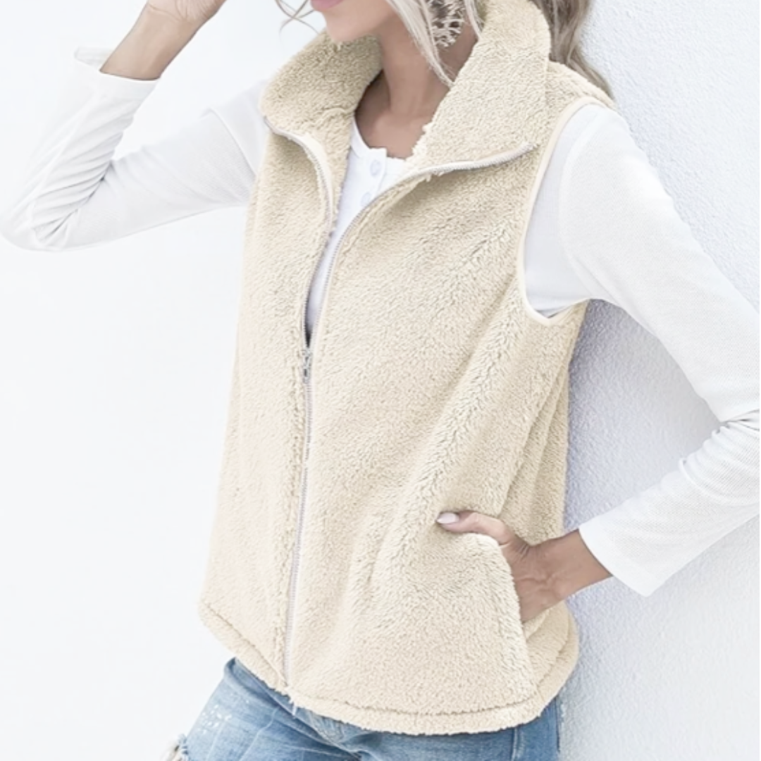 Women's Zip-Up Sleeveless Fleece Vest