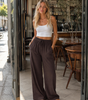 Wide High Waist Palazzo Pants with Pockets for Women