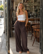 Wide High Waist Palazzo Pants with Pockets for Women
