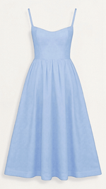 Midi Dress with Ascot Neckline and Flared Cut for Women | Perfect for Summer