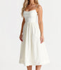Midi Dress with Ascot Neckline and Flared Cut for Women | Perfect for Summer