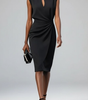 Midi Dress with Round Neckline and Knotted Detail for Women | Perfect for Summer
