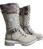 High Lace-Up Faux Leather Boots for Women