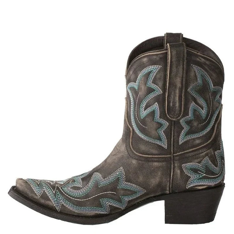 Women's Santiag Ankle Boots with Heel