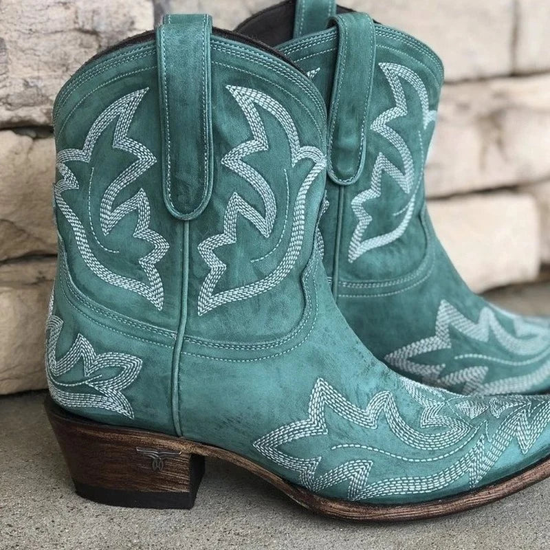 Women's Santiag Ankle Boots with Heel