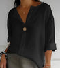 Loose V-Neck Blouse with Short Sleeves for Women | Ideal for Everyday Wear