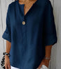 Loose V-Neck Blouse with Short Sleeves for Women | Ideal for Everyday Wear