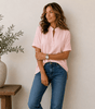 Blouse Femme Col V Manches Courtes Coupe Fluide Unie - Emilia Lane