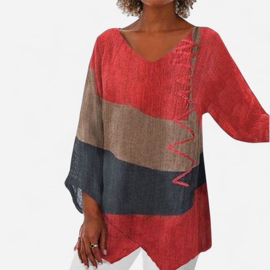 Blouse Longue à Manches V pour Femme - Emilia Lane
