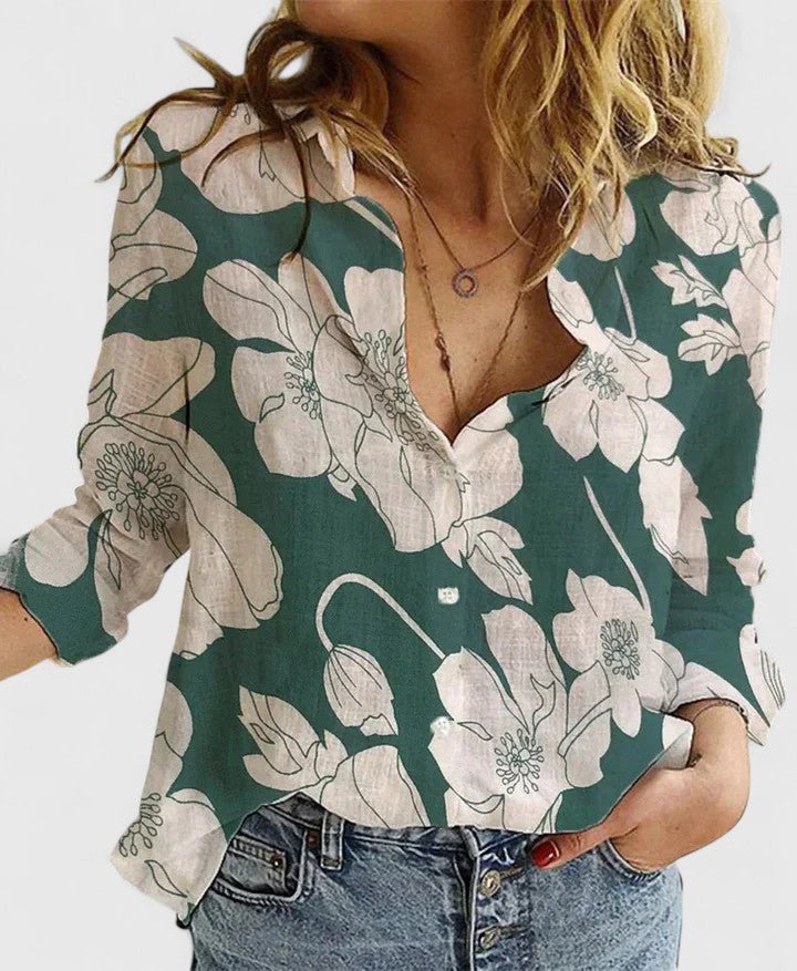 Blouse Longue en Lin et Coton à Boutons pour Femme | Idéale pour le Quotidien - Emilia Lane