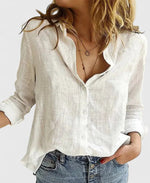 Blouse Longue en Lin et Coton à Boutons pour Femme | Idéale pour le Quotidien - Emilia Lane
