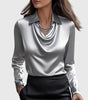 Blouse Satin à Manches Longues pour Femmes - Emilia Lane