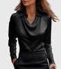 Blouse Satin à Manches Longues pour Femmes - Emilia Lane