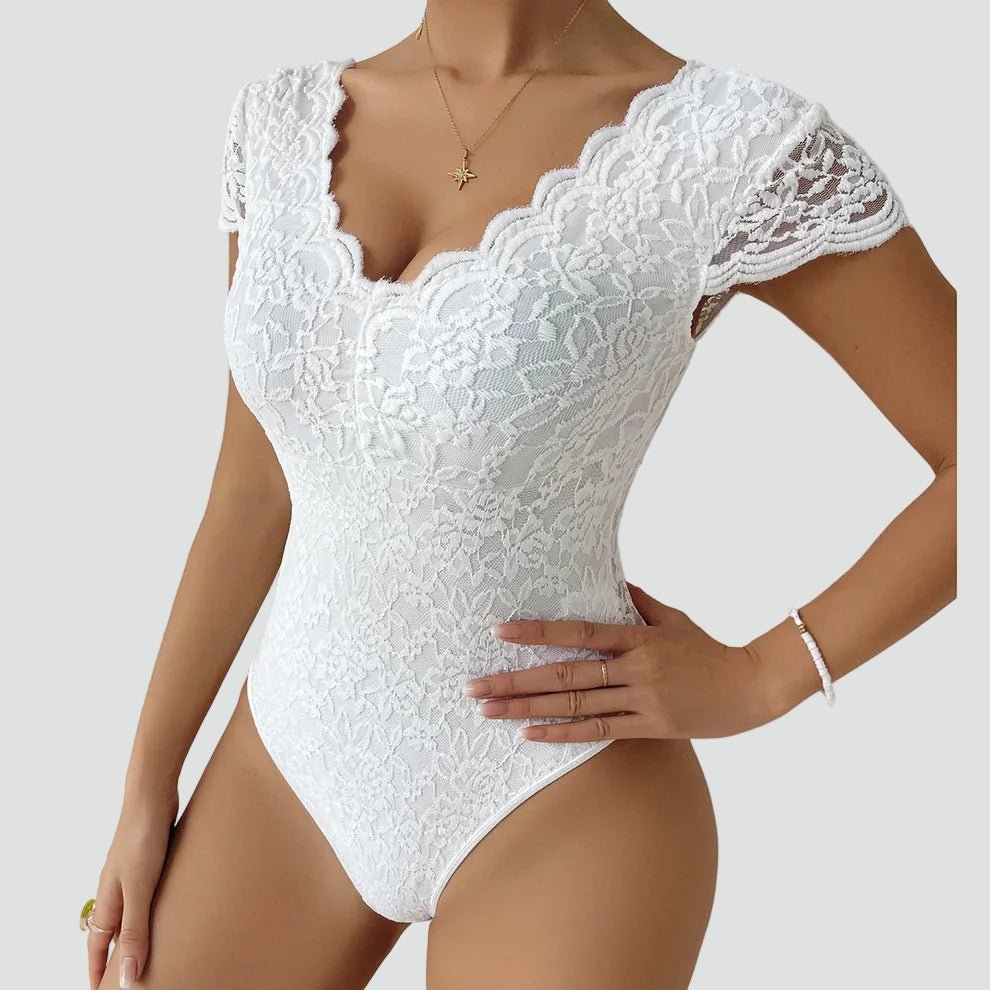 Body en Dentelle à Manches Courtes pour Femmes - Emilia Lane