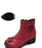 Bottes à Talon Moyen en Cuir avec Motifs Floraux pour Femme - Emilia Lane