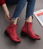 Bottes à Talon Moyen en Cuir avec Motifs Floraux pour Femme - Emilia Lane