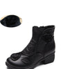 Bottes à Talon Moyen en Cuir avec Motifs Floraux pour Femme - Emilia Lane
