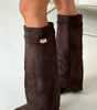 High Boot with Cuff in Suede for Women