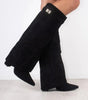 High Boot with Cuff in Suede for Women