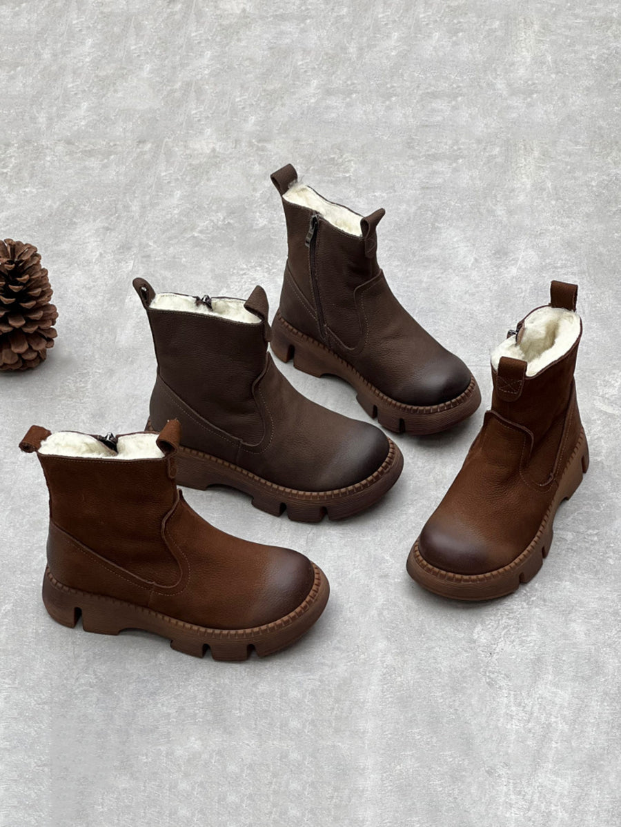 Bottes en cuir doublées de laine pour Femmes - Emilia Lane