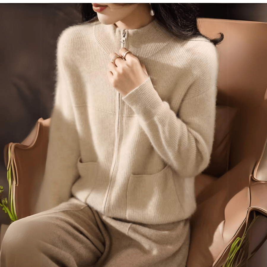 Cardigan Décontracté en Laine Mérinos pour Femmes - Emilia Lane