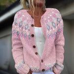Cardigan en laine et coton à imprimé pour femmes - Emilia Lane