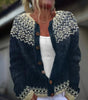 Cardigan en laine et coton à imprimé pour femmes - Emilia Lane