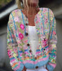 Cardigan en laine et coton à imprimé pour femmes - Emilia Lane