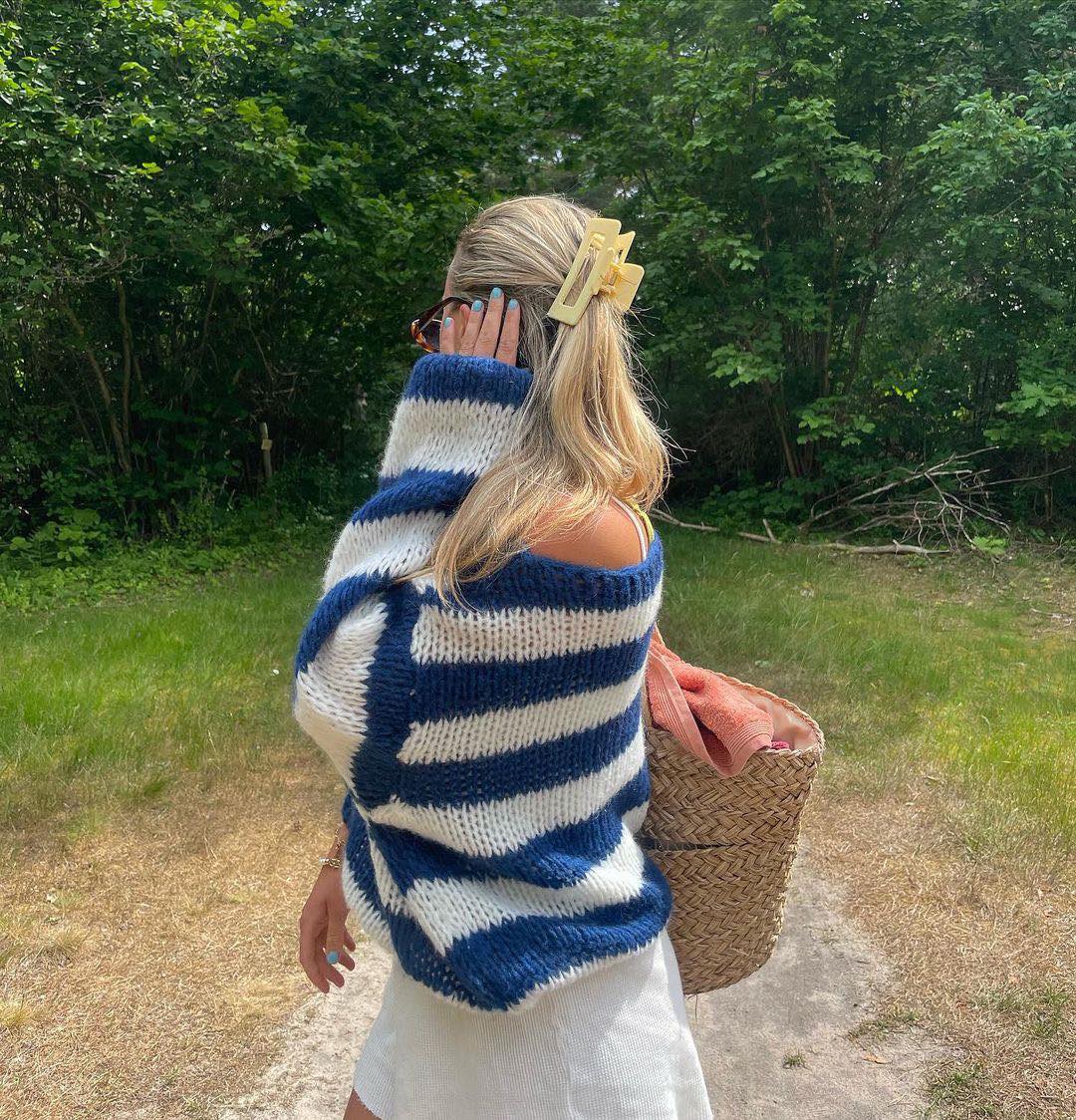 Cardigan Long à Rayures pour Femmes - Emilia Lane