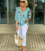 Floral Print V-Neck Blouse for Women | Ideal for Everyday Wear