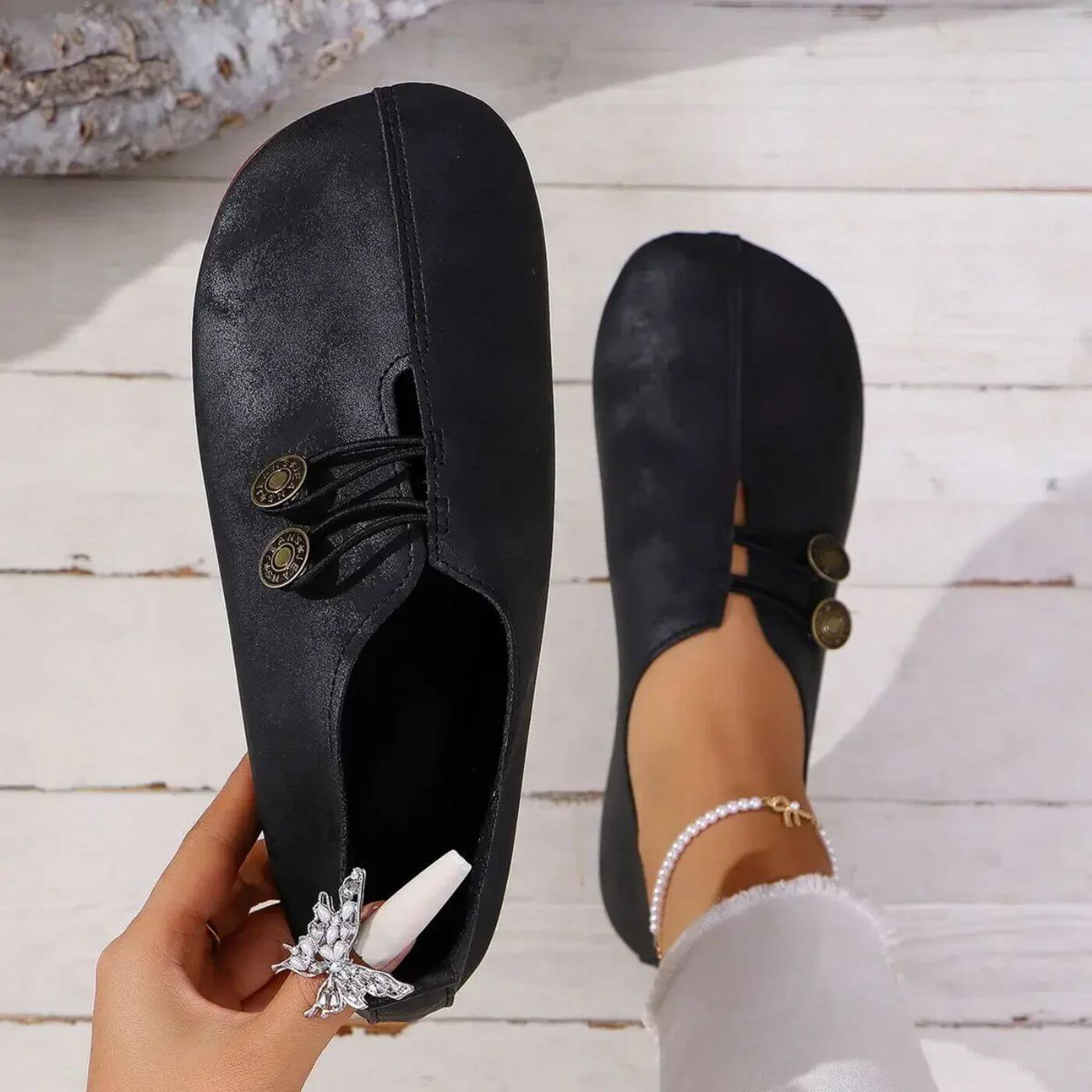 Chaussures Plates en Cuir Souple pour Femme | Idéales pour le Quotidien - Emilia Lane