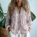 Chemise à Imprimé Feuilles Vintage pour Femmes - Emilia Lane
