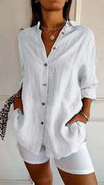 Chemise à Manches Longues Plissée et Structurée pour Femme | Idéale pour l'Automne - Emilia Lane